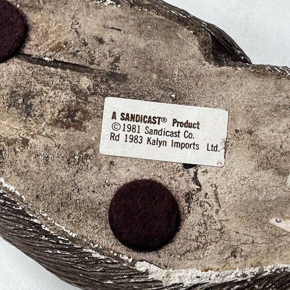 Vintage 1981 Sandicast By Sandra Brue Brown Harp Seal Pup Sculpture Figurine 7" - Picture 14 of 16